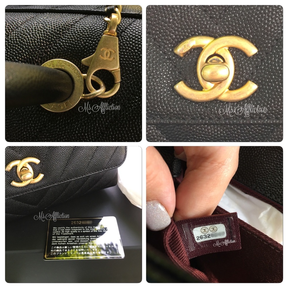 CHANEL Authentic CC Coco Handle Caviar Flap Bag - Picture 7 of 8